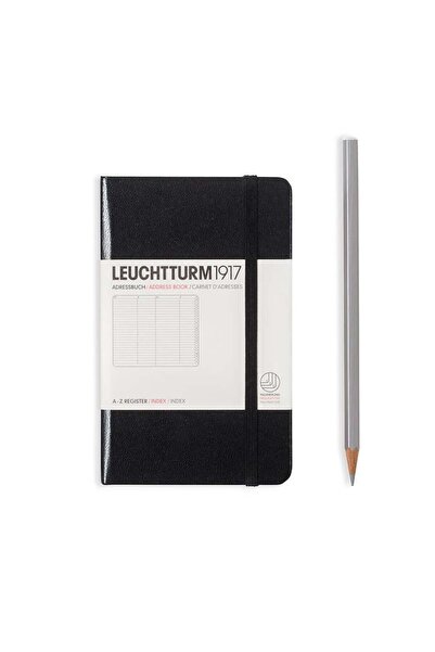 Leuchtturm1917 Sert Kapak 100 gr. Kağıt A6 Adres Defteri Siyah 316927
