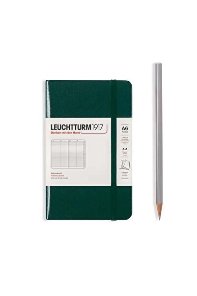 Leuchtturm1917 غلاف صلب 100 جرام. دفتر عناوين ورقي مقاس A6 باللون الأخضر الغا...
