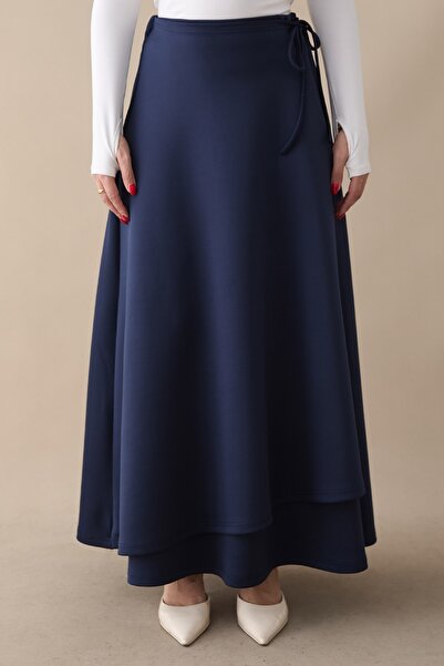 InStyle Спідниця з боковим застібанням, синя, з матеріалу скай