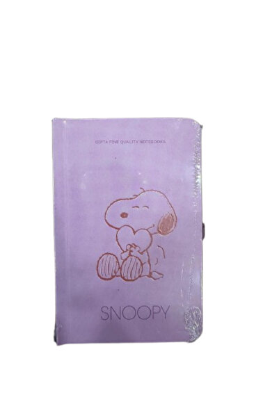 Gıpta Caiet cu copertă rigidă 9x14 cm, 80 de pagini, fără linii, Snoopy Pink