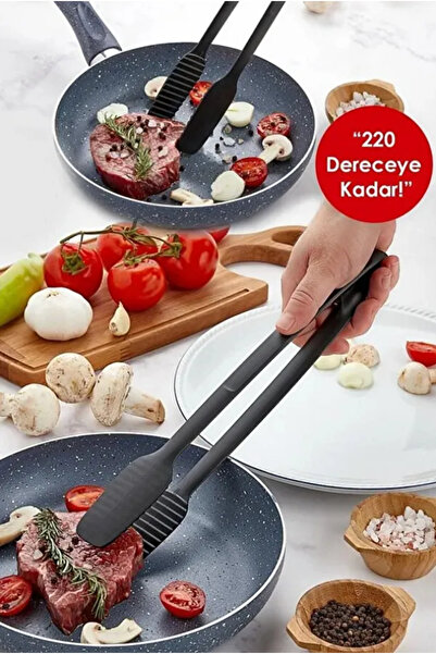 TUMU LIFE Gnarp Tarz Servis Ve Izgara Maşası Yanmaz Yapışmaz Silikon Maşa Kay...