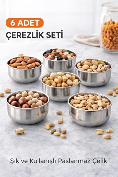 Eforeca 3'lü Paslanmaz Çelik Çerezlik Seti