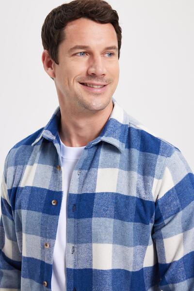 Tudors Men's Slim Fit slim fit checkered winter lumberjack shirt