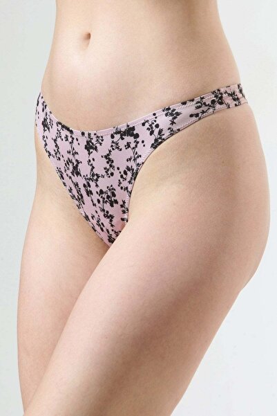 Piera Pink-black thong panty SOFI PRINT S1874