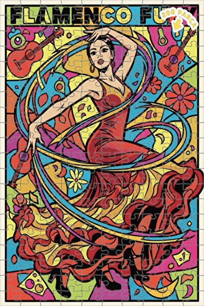 Teona Ahşap لغز خشبي بإطار مزدوج الطبقات بمظهر فن البوب لرقصة الفلامنكو 200 ق...