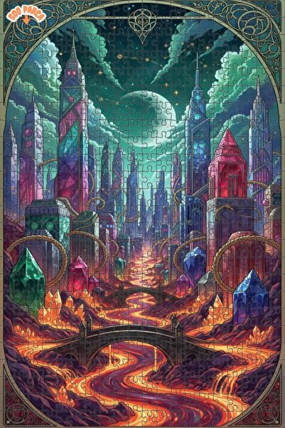 Teona Ahşap لغز خشبي بإطار مزدوج الطبقات بمنظر مدينة كريستالية ومشهد مائي 500...