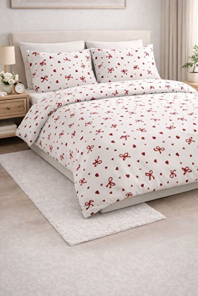 Marlenka Home Tex Bow Heart Pattern Cotton Bedding Set Double Size