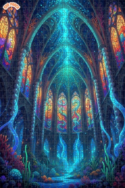 Teona Ahşap لغز خشبي مؤطر بطبقتين بمظهر لوحة زيتية لمعبد البحر السحري 500 قطع...