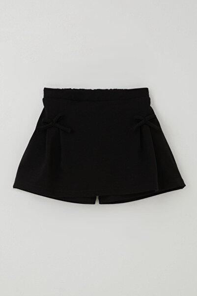 Breeze Girl's Shorts Skirt with Bow Accessories, Elastic, Ages 8-12, Black