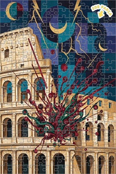 Teona Ahşap لغز خشبي مؤطر بطبقتين من فن الكولوسيوم السحري في روما 200 قطعة 25x35