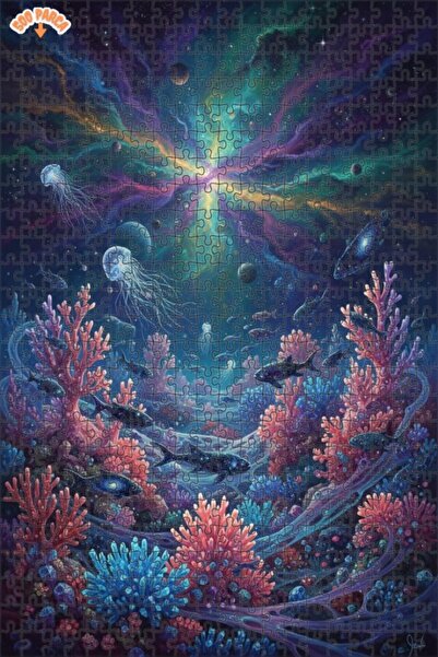 Teona Ahşap لغز خشبي مطبوع عليه فن أسماك المحيط الكوني وقناديل البحر 500 قطعة...