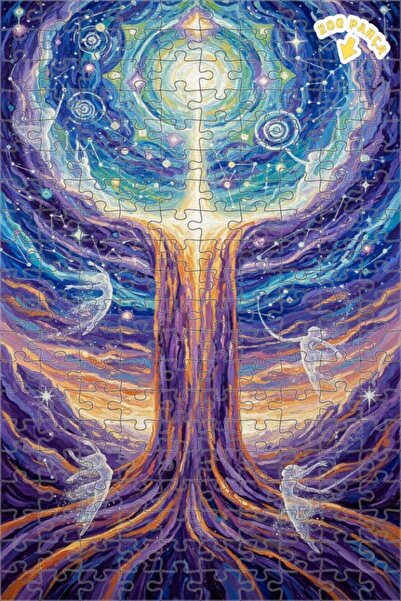Teona Ahşap لغز خشبي بتصميم رقصة الكون بمظهر اللوحات الزيتية، لغز خشبي بإطار ...