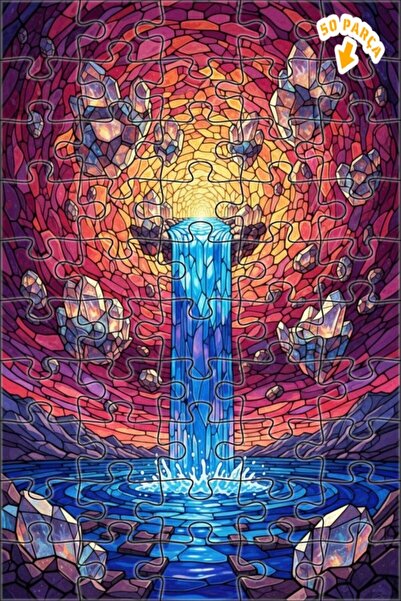 Teona Ahşap لغز خشبي بإطار مزدوج الطبقات على شكل شلال كريستالي مهيب 50 قطعة 1...