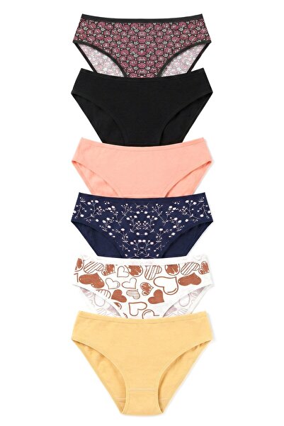 Öts Women's Panties 6 Pack, Bikini, Regular Waist Panties (96% Cotton - 4% El...