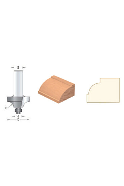 ELBE Freza cu coada, placuta CMS cu rulment copier, profil 1/4'' concav R8 28...