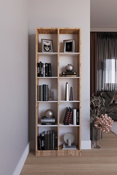 Haus Modüler Piramit Kitaplık Meşe