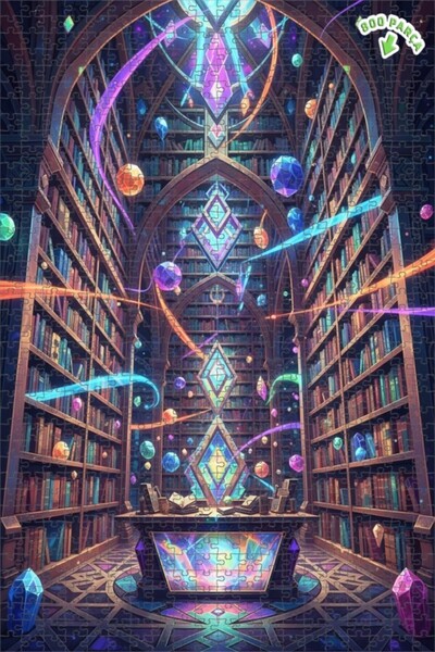 Teona Ahşap لغز خشبي مؤطر بطبقتين لفن المكتبة الغامضة 800 قطعة 70×50