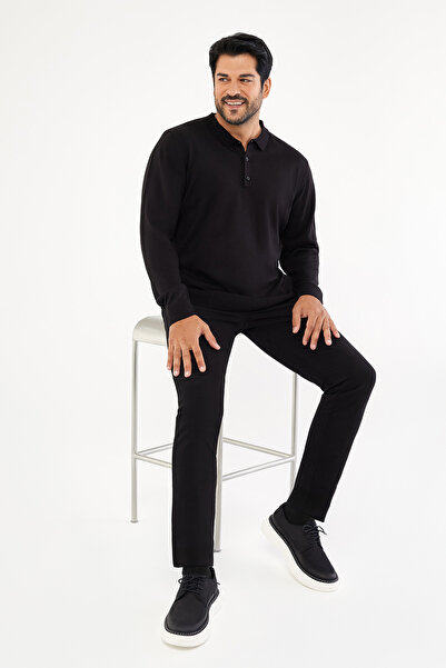 AC&Co / Altınyıldız Classics Men's Black Anti-Pilling Fabric Standard Fit Pol...