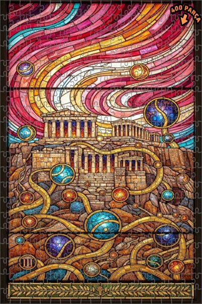 Teona Ahşap لغز خشبي بإطار مزدوج الطبقات بنمط السماء في العصور القديمة 400 قط...