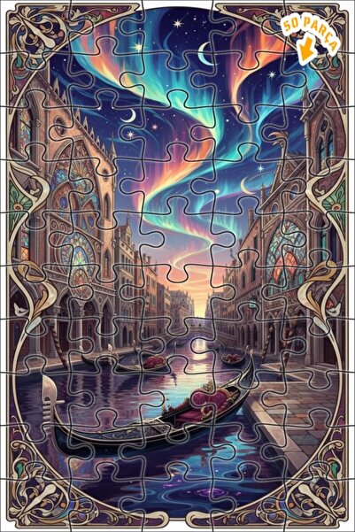 Teona Ahşap لغز خشبي فني لليالي البندقية أورورا 50 قطعة 15×25