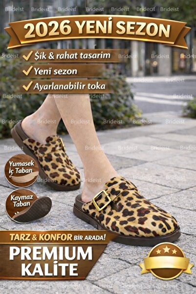 BRIDEIST WEDDING CO New Season Women's Leopard Print Buckle Slippers – Casual...