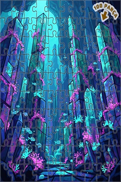 Teona Ahşap لغز خشبي بإطار مزدوج الطبقات من كريستال سيتي تحت الماء 100 قطعة 2...