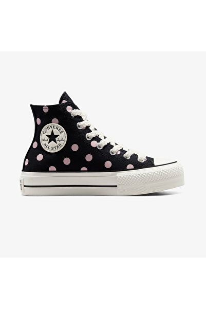 Converse Γυναικεία μαύρα αθλητικά παπούτσια Chuck Taylor All Star Lift Polka ...