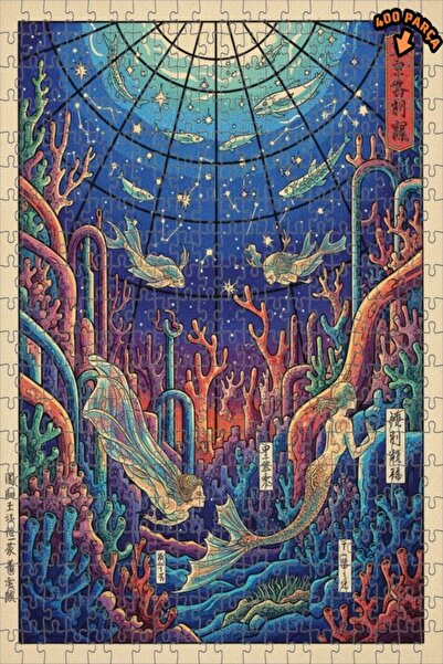 Teona Ahşap لغز خشبي ملون بإطار مزدوج الطبقات من ديزاين فورست، 400 قطعة، 35×35