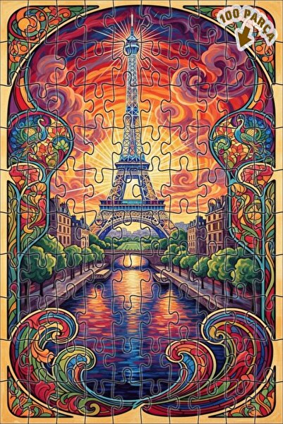 Teona Ahşap لوحة زيتية لغروب الشمس في باريس بمظهر فني من عصر النهضة، لغز خشبي...