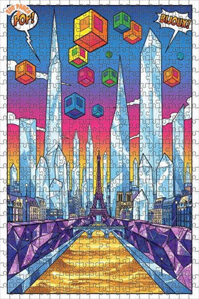 Teona Ahşap لغز خشبي بإطار مزدوج الطبقات من باريس كريستال سيتي كوميك آرت 500 ...