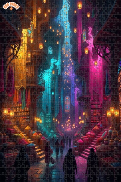 Teona Ahşap لغز خشبي بإطار ذو طابقين بتصميم عصري يشبه السوق الشرقي السحري مع ...