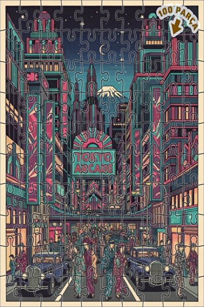 Teona Ahşap لغز خشبي بإطار مزدوج الطبقات بمظهر لوحة زيتية على طراز أركيد طوكي...