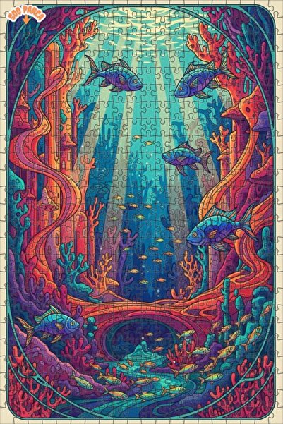 Teona Ahşap لغز خشبي مؤطر بطبقتين بمظهر لوحة زيتية لحيوانات المحيط الغامضة 50...