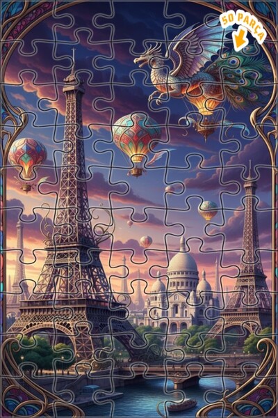 Teona Ahşap لغز خشبي مؤطر بطبقتين من ماركة ماجيكال دراجون كافاليري باريس تراف...