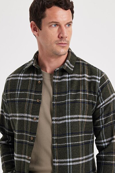 Tudors Men's Slim Fit slim fit checkered winter lumberjack shirt