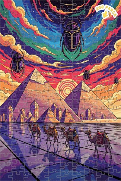 Teona Ahşap لغز خشبي ذو طبقتين على شكل حشرات تحلق في سماء مصر الغامضة 200 قطع...