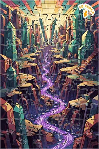 Teona Ahşap لغز خشبي بإطار مزدوج الطبقات بمظهر الألوان المائية من كريستال فال...