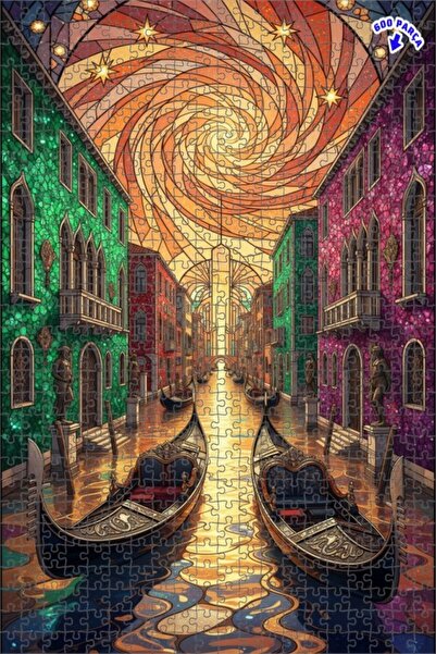 Teona Ahşap لغز خشبي فني من الفسيفساء الفيكتورية لقنوات البندقية 600 قطعة 50x35