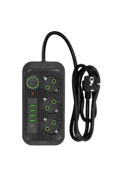 O.M.D Power Strip with Switch and Multiple Sockets (3) and 4 USB Ports and 1 ...