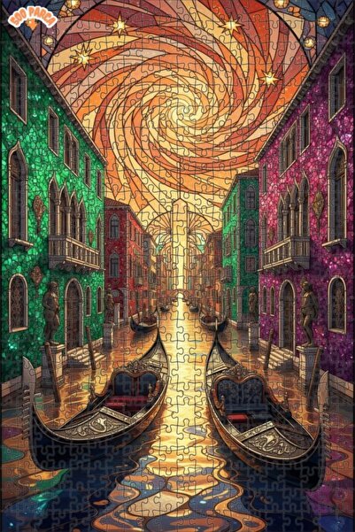 Teona Ahşap لغز خشبي فني من الفسيفساء الفيكتورية لقنوات البندقية 500 قطعة 50x30