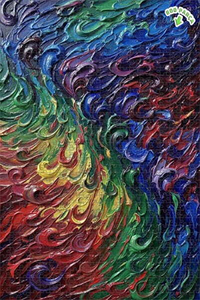 Teona Ahşap لغز خشبي بإطار ذو طابقين بمظهر لوحة زيتية بألوان ديناميكية 800 قط...