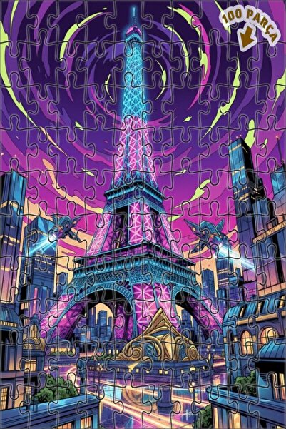 Teona Ahşap لغز خشبي بإطار مزدوج الطبقات من نيو نوار باريس 100 قطعة 25x25