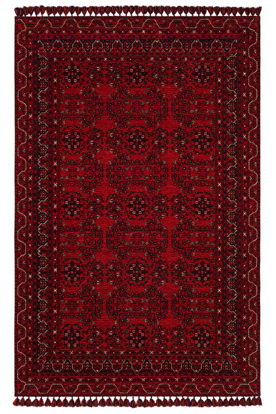 Eko Halı EKO BUHHARİİ Afgan desenli makine halısı, hav vermeyen kaymaz tabanlı