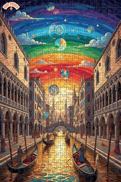 Teona Ahşap لغز خشبي بإطار مزدوج الطبقات من فينيسيا رينبو آرت 500 قطعة 50x30