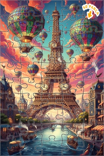 Teona Ahşap لغز خشبي بإطار مزدوج الطبقات من بخاري بانك باريس آرت وورك، 50 قطع...