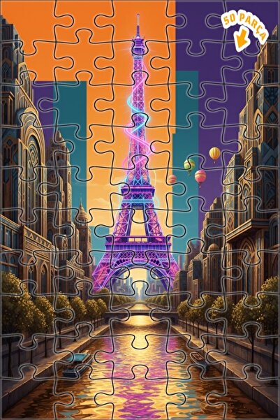 Teona Ahşap لغز خشبي بإطار مزدوج الطبقات من باريس لايتز 50 قطعة 15x25