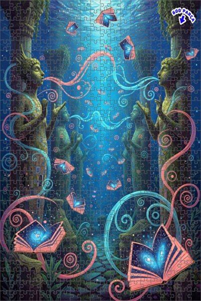 Teona Ahşap ألغاز كتب الحكمة تحت الماء، لوحة زيتية، أحجية خشبية مؤطرة بطبقتين...