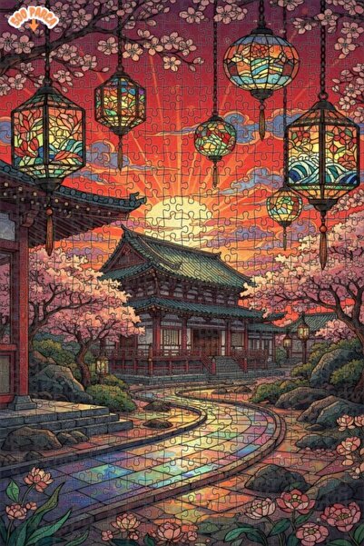 Teona Ahşap لغز خشبي مؤطر بطبقتين بمظهر لوحة زيتية فنية يابانية لزهرة التوليب...