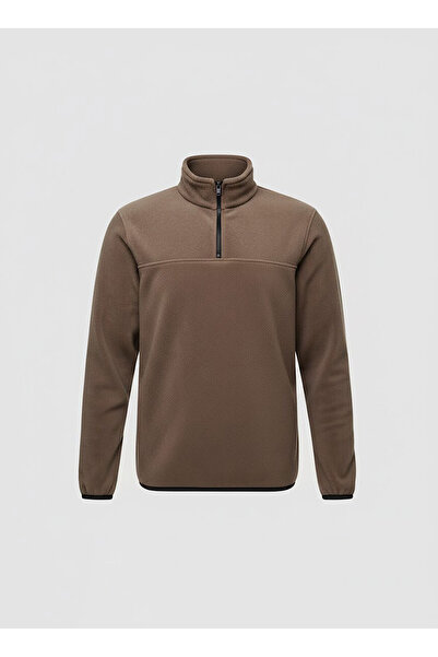 WİDİ Unisex Half Zipper Turtleneck Outdoor & Casual Winter Sweatshirt