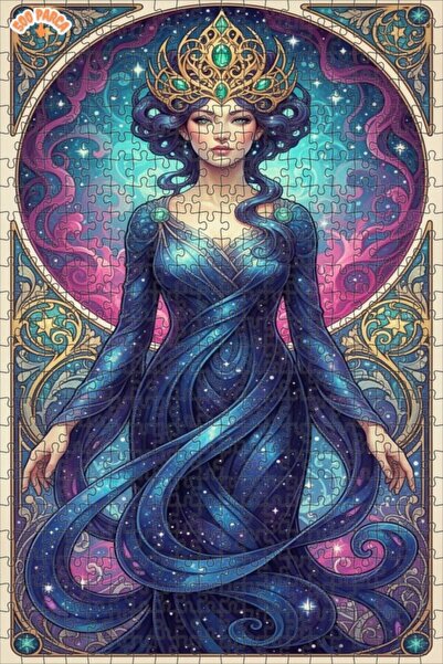 Teona Ahşap لغز خشبي مؤطر بطبقة مزدوجة مطبوع عليه فن الملكة الفلكية 500 قطعة ...